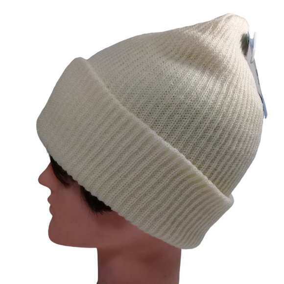 Columbia Women's NWT Folded Cuff Columbia Logo Knit Ivory Beanie Hat One Size - Picture 6 of 9